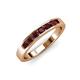 4 - Kathiryn 3.00 mm Red Garnet 7 Stone Wedding Band 