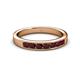 3 - Kathiryn 3.00 mm Red Garnet 7 Stone Wedding Band 