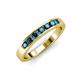 4 - Kathiryn 3.00 mm Blue Diamond 7 Stone Wedding Band 