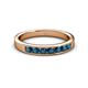 3 - Kathiryn 3.00 mm Blue Diamond 7 Stone Wedding Band 
