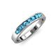 4 - Kathiryn 3.00 mm London Blue Topaz 7 Stone Wedding Band 