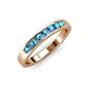 4 - Kathiryn 3.00 mm London Blue Topaz 7 Stone Wedding Band 