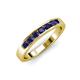 4 - Kathiryn 3.00 mm Blue Sapphire 7 Stone Wedding Band 