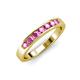 4 - Kathiryn 3.00 mm Pink Sapphire 7 Stone Wedding Band 