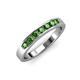 4 - Kathiryn 3.00 mm Green Garnet 7 Stone Wedding Band 