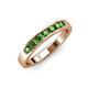 4 - Kathiryn 3.00 mm Green Garnet 7 Stone Wedding Band 