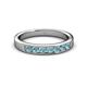 3 - Kathiryn 3.00 mm Aquamarine 7 Stone Wedding Band 