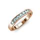 4 - Kathiryn 3.00 mm Aquamarine 7 Stone Wedding Band 