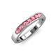 4 - Kathiryn 3.00 mm Pink Tourmaline 7 Stone Wedding Band 