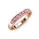 4 - Kathiryn 3.00 mm Pink Tourmaline 7 Stone Wedding Band 