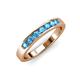 4 - Kathiryn 3.00 mm Blue Topaz 7 Stone Wedding Band 