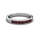 3 - Kathiryn 3.00 mm Red Garnet 7 Stone Wedding Band 