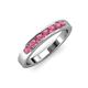 4 - Kathiryn 3.00 mm Rhodolite Garnet 7 Stone Wedding Band 