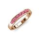 4 - Kathiryn 3.00 mm Rhodolite Garnet 7 Stone Wedding Band 