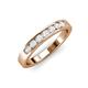 4 - Kathiryn 3.00 mm White Sapphire 7 Stone Wedding Band 