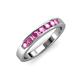 4 - Kathiryn 3.00 mm Pink Sapphire 7 Stone Wedding Band 