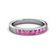 3 - Kathiryn 3.00 mm Pink Sapphire 7 Stone Wedding Band 