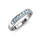 4 - Kathiryn 3.00 mm Aquamarine 7 Stone Wedding Band 