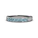 1 - Kathiryn 3.00 mm Aquamarine 7 Stone Wedding Band 