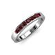 4 - Kathiryn 3.00 mm Red Garnet 7 Stone Wedding Band 