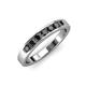 4 - Kathiryn 3.00 mm Black Diamond 7 Stone Wedding Band 