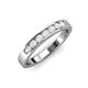 4 - Kathiryn 3.00 mm White Sapphire 7 Stone Wedding Band 