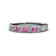 1 - Kathiryn 3.00 mm Pink Sapphire and Diamond 7 Stone Wedding Band 