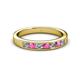 2 - Kathiryn 3.00 mm Pink Sapphire and Diamond 7 Stone Wedding Band 