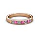 2 - Kathiryn 3.00 mm Pink Sapphire and Diamond 7 Stone Wedding Band 
