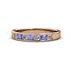 1 - Kathiryn 3.00 mm Tanzanite and Diamond 7 Stone Wedding Band 