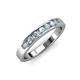 3 - Kathiryn 3.00 mm Aquamarine and Diamond 7 Stone Wedding Band 