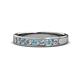 1 - Kathiryn 3.00 mm Aquamarine and Diamond 7 Stone Wedding Band 