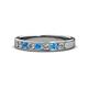 1 - Kathiryn 3.00 mm Blue Topaz and Diamond 7 Stone Wedding Band 