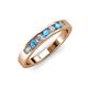 3 - Kathiryn 3.00 mm Blue Topaz and Diamond 7 Stone Wedding Band 