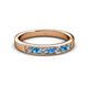 2 - Kathiryn 3.00 mm Blue Topaz and Diamond 7 Stone Wedding Band 