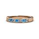1 - Kathiryn 3.00 mm Blue Topaz and Diamond 7 Stone Wedding Band 