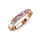 3 - Kathiryn 3.00 mm Rhodolite Garnet and Diamond 7 Stone Wedding Band 