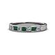 1 - Kathiryn 3.00 mm Emerald and Diamond 7 Stone Wedding Band 