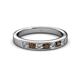 2 - Kathiryn 3.00 mm Smoky Quartz and Diamond 7 Stone Wedding Band 