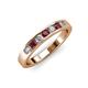 3 - Kathiryn 3.00 mm Ruby and Diamond 7 Stone Wedding Band 