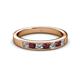 2 - Kathiryn 3.00 mm Ruby and Diamond 7 Stone Wedding Band 