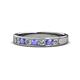 1 - Kathiryn 3.00 mm Tanzanite and Diamond 7 Stone Wedding Band 