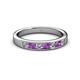 2 - Kathiryn 3.00 mm Amethyst and Diamond 7 Stone Wedding Band 
