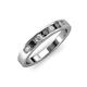 3 - Kathiryn 3.00 mm Black and White Diamond 7 Stone Wedding Band 