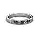 2 - Kathiryn 3.00 mm Black and White Diamond 7 Stone Wedding Band 