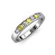 3 - Kathiryn 3.00 mm Yellow Sapphire and Diamond 7 Stone Wedding Band 