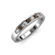 3 - Kathiryn 3.00 mm Smoky Quartz and Diamond 7 Stone Wedding Band 