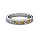 2 - Kathiryn 3.00 mm Citrine and Diamond 7 Stone Wedding Band 