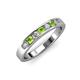 3 - Kathiryn 3.00 mm Peridot and Diamond 7 Stone Wedding Band 