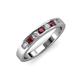 3 - Kathiryn 3.00 mm Ruby and Diamond 7 Stone Wedding Band 